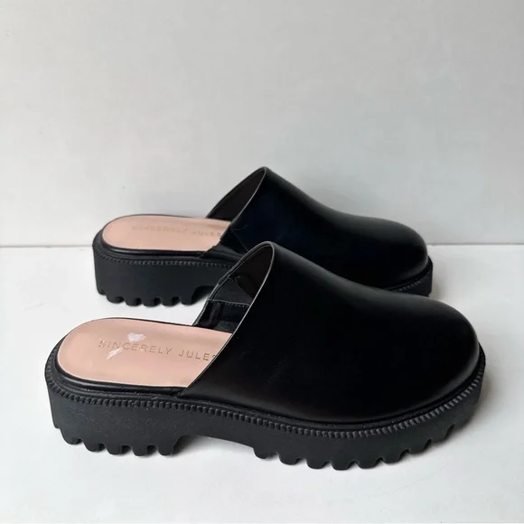 Sincerely Jules Womens Bolt Black Platform Chunky Clog Mule 90's Style Shoe  10M - Picture 7 of 15